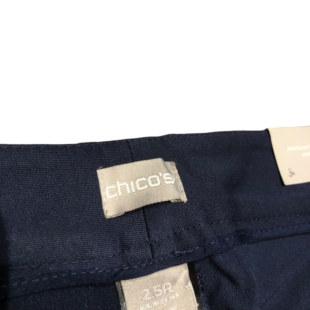 Chico’s NEW So Slimming Flare Leg Trousers 14 Regular Navy Blue NWT - Picture 4 of 12